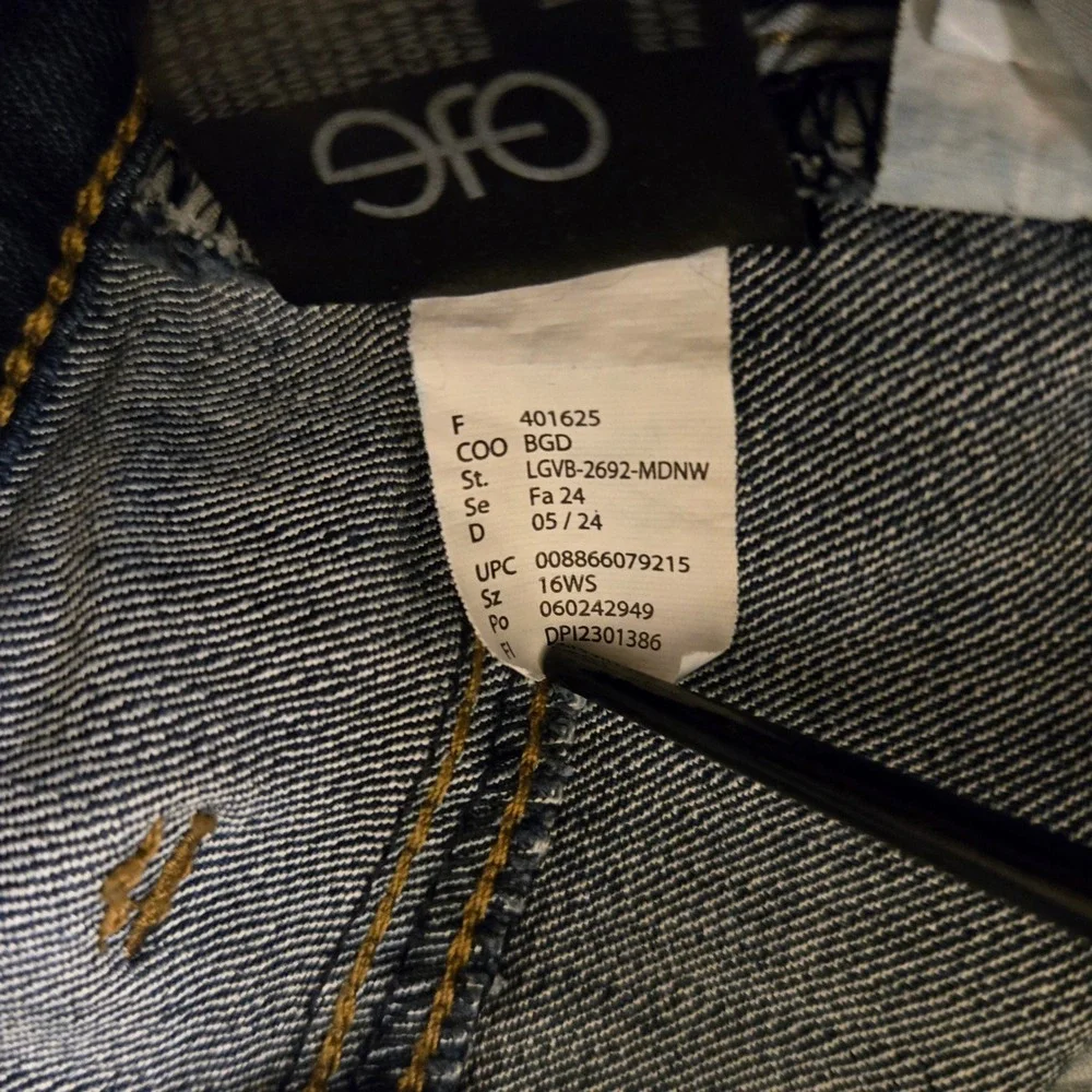 Gloria‎ Vanderbilt Amanda Straight Leg Jeans Dark Wash Blue 16WS LGVB-2692-MDNW